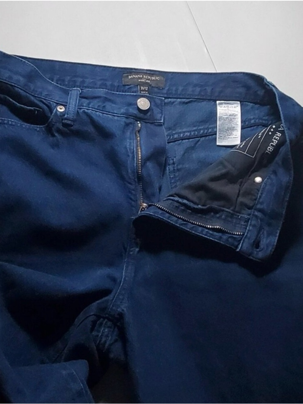 Banana Republic Summer Weight Dark Blue Wide-Leg High-Rise Jeans 12 - Picture 2 of 13